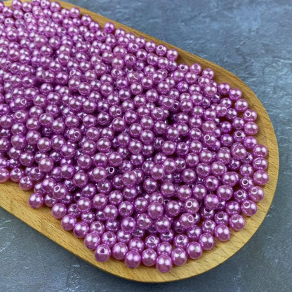 1000 Pcs Pearl Craft Beads - Loose Pearls, 6mm Round Spacer Beads for Earring, Bracelet, Necklace, Key Chains, Jewelry DIY Craft Making, Decoration and Vase Filler (6mm, Gold Yellow)