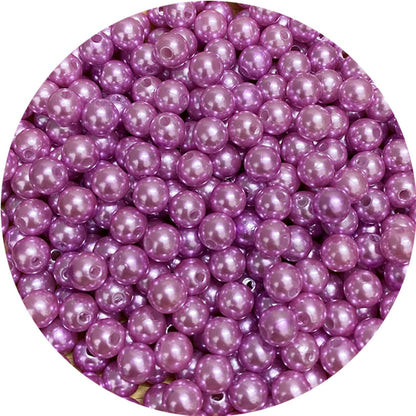 1000 Pcs Pearl Craft Beads - Loose Pearls, 6mm Round Spacer Beads for Earring, Bracelet, Necklace, Key Chains, Jewelry DIY Craft Making, Decoration and Vase Filler (6mm, Gold Yellow)