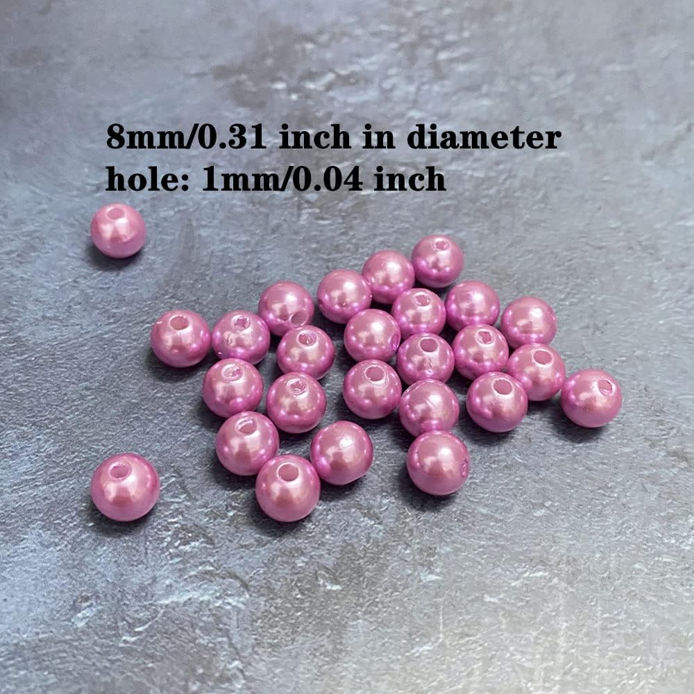 1000 Pcs Pearl Craft Beads - Loose Pearls, 6mm Round Spacer Beads for Earring, Bracelet, Necklace, Key Chains, Jewelry DIY Craft Making, Decoration and Vase Filler (6mm, Gold Yellow)
