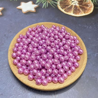 1000 Pcs Pearl Craft Beads - Loose Pearls, 6mm Round Spacer Beads for Earring, Bracelet, Necklace, Key Chains, Jewelry DIY Craft Making, Decoration and Vase Filler (6mm, Gold Yellow)