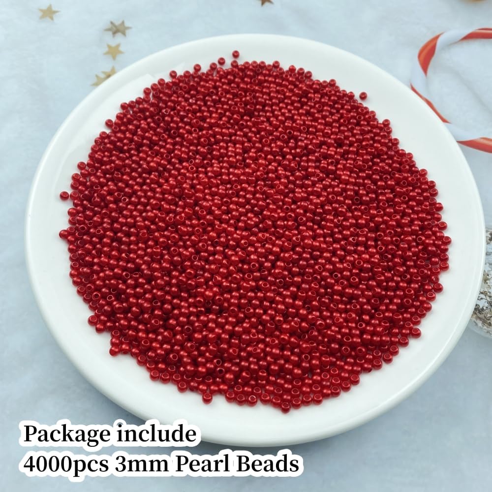 1000 Pcs Pearl Craft Beads - Loose Pearls, 6mm Round Spacer Beads for Earring, Bracelet, Necklace, Key Chains, Jewelry DIY Craft Making, Decoration and Vase Filler (6mm, Gold Yellow)