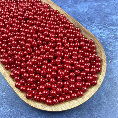 1000 Pcs Pearl Craft Beads - Loose Pearls, 6mm Round Spacer Beads for Earring, Bracelet, Necklace, Key Chains, Jewelry DIY Craft Making, Decoration and Vase Filler (6mm, Gold Yellow)