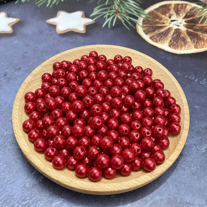 1000 Pcs Pearl Craft Beads - Loose Pearls, 6mm Round Spacer Beads for Earring, Bracelet, Necklace, Key Chains, Jewelry DIY Craft Making, Decoration and Vase Filler (6mm, Gold Yellow)