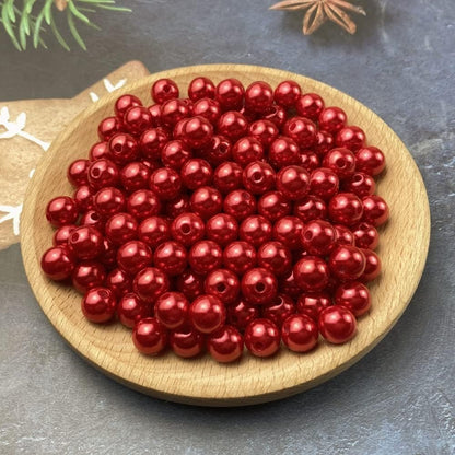 1000 Pcs Pearl Craft Beads - Loose Pearls, 6mm Round Spacer Beads for Earring, Bracelet, Necklace, Key Chains, Jewelry DIY Craft Making, Decoration and Vase Filler (6mm, Gold Yellow)