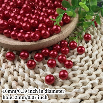 1000 Pcs Pearl Craft Beads - Loose Pearls, 6mm Round Spacer Beads for Earring, Bracelet, Necklace, Key Chains, Jewelry DIY Craft Making, Decoration and Vase Filler (6mm, Gold Yellow)