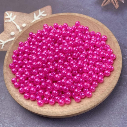 1000 Pcs Pearl Craft Beads - Loose Pearls, 6mm Round Spacer Beads for Earring, Bracelet, Necklace, Key Chains, Jewelry DIY Craft Making, Decoration and Vase Filler (6mm, Gold Yellow)