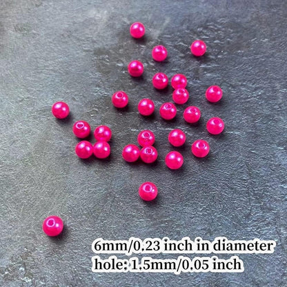 1000 Pcs Pearl Craft Beads - Loose Pearls, 6mm Round Spacer Beads for Earring, Bracelet, Necklace, Key Chains, Jewelry DIY Craft Making, Decoration and Vase Filler (6mm, Gold Yellow)