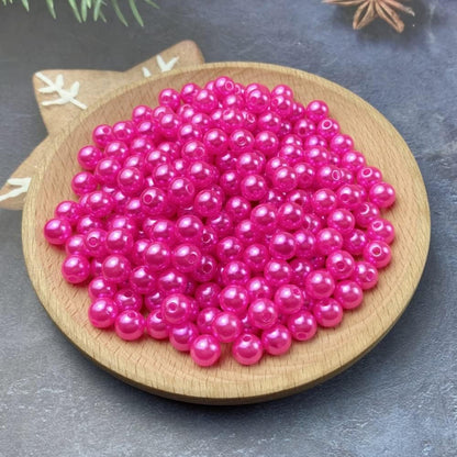 1000 Pcs Pearl Craft Beads - Loose Pearls, 6mm Round Spacer Beads for Earring, Bracelet, Necklace, Key Chains, Jewelry DIY Craft Making, Decoration and Vase Filler (6mm, Gold Yellow)