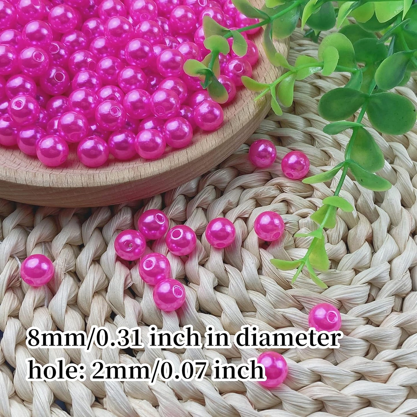 1000 Pcs Pearl Craft Beads - Loose Pearls, 6mm Round Spacer Beads for Earring, Bracelet, Necklace, Key Chains, Jewelry DIY Craft Making, Decoration and Vase Filler (6mm, Gold Yellow)