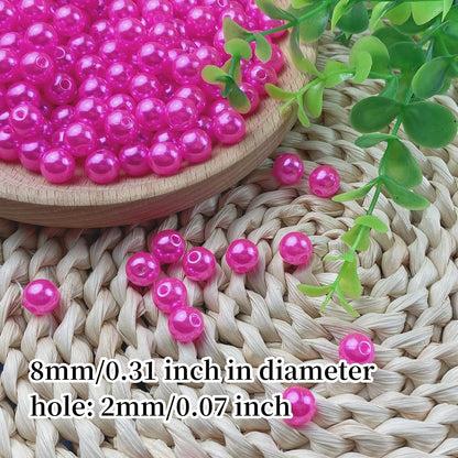 1000 Pcs Pearl Craft Beads - Loose Pearls, 6mm Round Spacer Beads for Earring, Bracelet, Necklace, Key Chains, Jewelry DIY Craft Making, Decoration and Vase Filler (6mm, Gold Yellow)