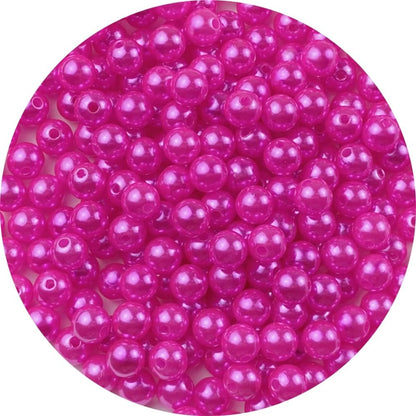 1000 Pcs Pearl Craft Beads - Loose Pearls, 6mm Round Spacer Beads for Earring, Bracelet, Necklace, Key Chains, Jewelry DIY Craft Making, Decoration and Vase Filler (6mm, Gold Yellow)