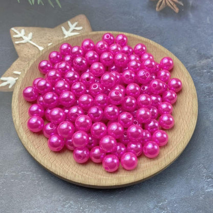 1000 Pcs Pearl Craft Beads - Loose Pearls, 6mm Round Spacer Beads for Earring, Bracelet, Necklace, Key Chains, Jewelry DIY Craft Making, Decoration and Vase Filler (6mm, Gold Yellow)