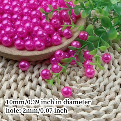 1000 Pcs Pearl Craft Beads - Loose Pearls, 6mm Round Spacer Beads for Earring, Bracelet, Necklace, Key Chains, Jewelry DIY Craft Making, Decoration and Vase Filler (6mm, Gold Yellow)