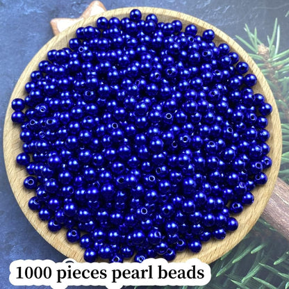 1000 Pcs Pearl Craft Beads - Loose Pearls, 6mm Round Spacer Beads for Earring, Bracelet, Necklace, Key Chains, Jewelry DIY Craft Making, Decoration and Vase Filler (6mm, Gold Yellow)