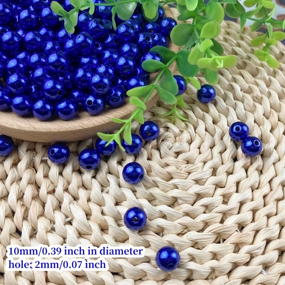 1000 Pcs Pearl Craft Beads - Loose Pearls, 6mm Round Spacer Beads for Earring, Bracelet, Necklace, Key Chains, Jewelry DIY Craft Making, Decoration and Vase Filler (6mm, Gold Yellow)