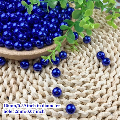 1000 Pcs Pearl Craft Beads - Loose Pearls, 6mm Round Spacer Beads for Earring, Bracelet, Necklace, Key Chains, Jewelry DIY Craft Making, Decoration and Vase Filler (6mm, Gold Yellow)