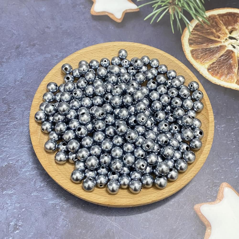 1000 Pcs Pearl Craft Beads - Loose Pearls, 6mm Round Spacer Beads for Earring, Bracelet, Necklace, Key Chains, Jewelry DIY Craft Making, Decoration and Vase Filler (6mm, Gold Yellow)