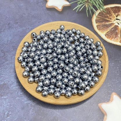 1000 Pcs Pearl Craft Beads - Loose Pearls, 6mm Round Spacer Beads for Earring, Bracelet, Necklace, Key Chains, Jewelry DIY Craft Making, Decoration and Vase Filler (6mm, Gold Yellow)