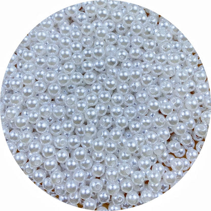 1000 Pcs Pearl Craft Beads - Loose Pearls, 6mm Round Spacer Beads for Earring, Bracelet, Necklace, Key Chains, Jewelry DIY Craft Making, Decoration and Vase Filler (6mm, Gold Yellow)