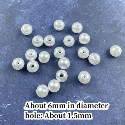 1000 Pcs Pearl Craft Beads - Loose Pearls, 6mm Round Spacer Beads for Earring, Bracelet, Necklace, Key Chains, Jewelry DIY Craft Making, Decoration and Vase Filler (6mm, Gold Yellow)