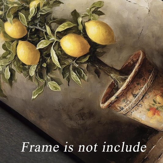 Vintage Wall Art Prints, Vintage Lemons Tree Canvas Art Prints Painting, Antique Fruit Wall Art Picture, Rustic Kitchen Art Farmhouse Cottagecore Wall Decor for Kitchen, Dining Desktop Decor - ( 8" x 10"-UNFRAMED)