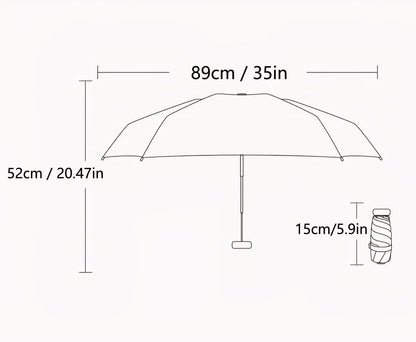 UPF50+ UV Protection Compact Lightweight Travel Umbrella Mini Portable Windproof Strong Waterproof Folding Sun Parasol Fashionable Flower Design for Women