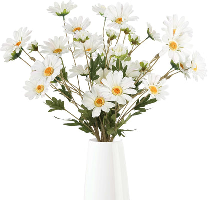 36 Heads Yellow Artificial Daisy Flowers 29.52” Silk Wildflowers 6PCS Silk Daisies with Stems for Tall Vase Home Bath Outdoor Party Garden Wedding Aisle Porch Decoration(Yellow)