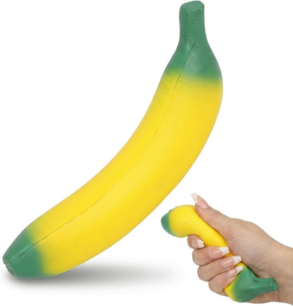 Banana Squishy Fidget Toys for Adults Teens Coworker, Squishy Banana Stress Toy for Stress Relief Anxiety Relief Party Favor Office Home, Realistic Fruit Squishies Stretchy Sensory Toys Novelty Gifts