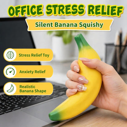 Banana Squishy Fidget Toys for Adults Teens Coworker, Squishy Banana Stress Toy for Stress Relief Anxiety Relief Party Favor Office Home, Realistic Fruit Squishies Stretchy Sensory Toys Novelty Gifts
