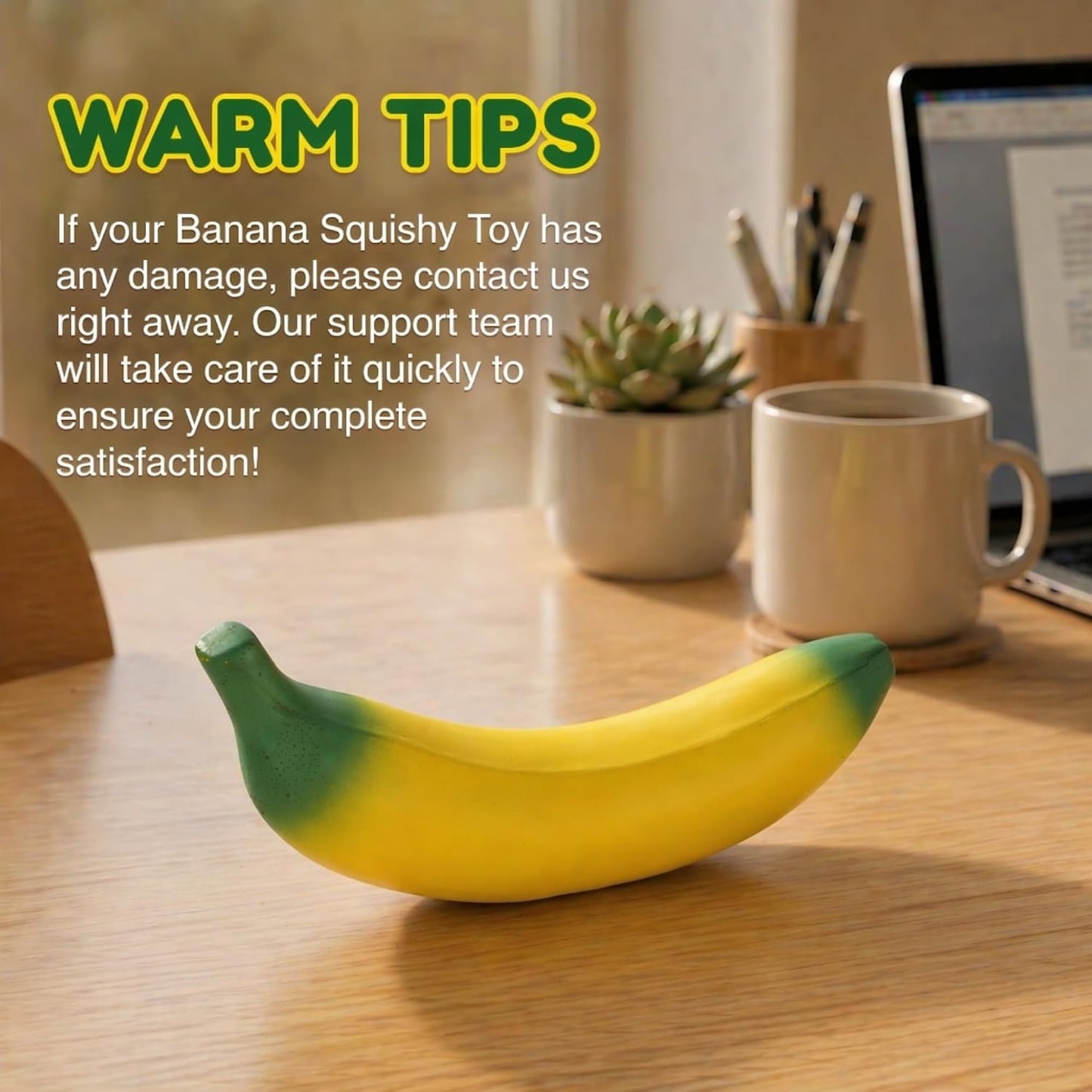 Banana Squishy Fidget Toys for Adults Teens Coworker, Squishy Banana Stress Toy for Stress Relief Anxiety Relief Party Favor Office Home, Realistic Fruit Squishies Stretchy Sensory Toys Novelty Gifts