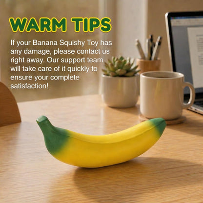 Banana Squishy Fidget Toys for Adults Teens Coworker, Squishy Banana Stress Toy for Stress Relief Anxiety Relief Party Favor Office Home, Realistic Fruit Squishies Stretchy Sensory Toys Novelty Gifts