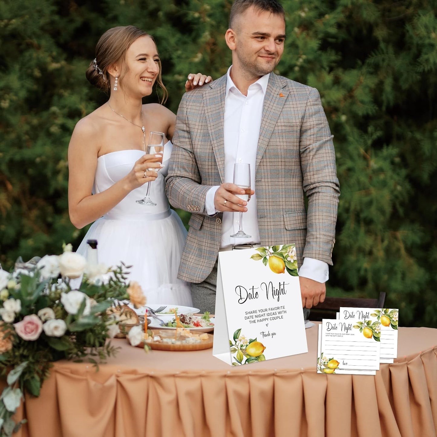 Lemon Theme Bridal Shower Decorations, Date Night Ideas, Bridal Shower Game, 1 Sign and 50 Cards, Modern Bridal Shower Shower, Wedding Shower Games（dn10）