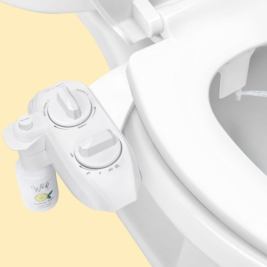 Whift 185 Bidet With Built-In Deodorizing Spray, Non-Electric Cold Water Bidet Attachment For Toilet Seat, Lemon Spray Included, Easy Slide-In Install, Rear & Feminine Wash (White)