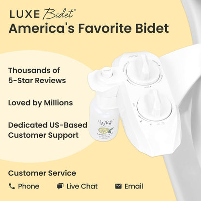 Whift 185 Bidet With Built-In Deodorizing Spray, Non-Electric Cold Water Bidet Attachment For Toilet Seat, Lemon Spray Included, Easy Slide-In Install, Rear & Feminine Wash (White)