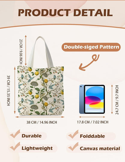 Floral Tote Bag, Floral Canvas Tote Bags for Women, Floral Gifts