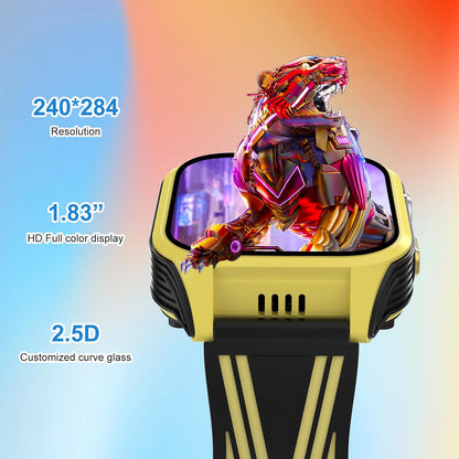 4G Kids Smart Watch with GPS Tracker, Video Call & SOS, Waterproof Smartwatch Phone with SIM Card Slot, Whatsapp, Voice Chat & Camera, Birthday Gift for Boys and Girls Age 4-12, Yellow