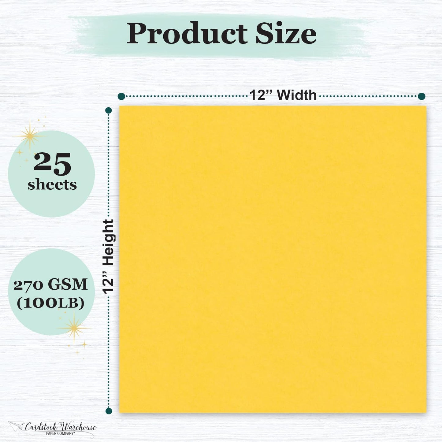Pop-Tone Lemon Drop Yellow Cardstock Paper – 25 Sheets, 12 x 12" - 100 lb / 270 GSM Premium Yellow Card Stock for Die-cutting, Crafts, Scrapbooking, Card Making and DIY Projects