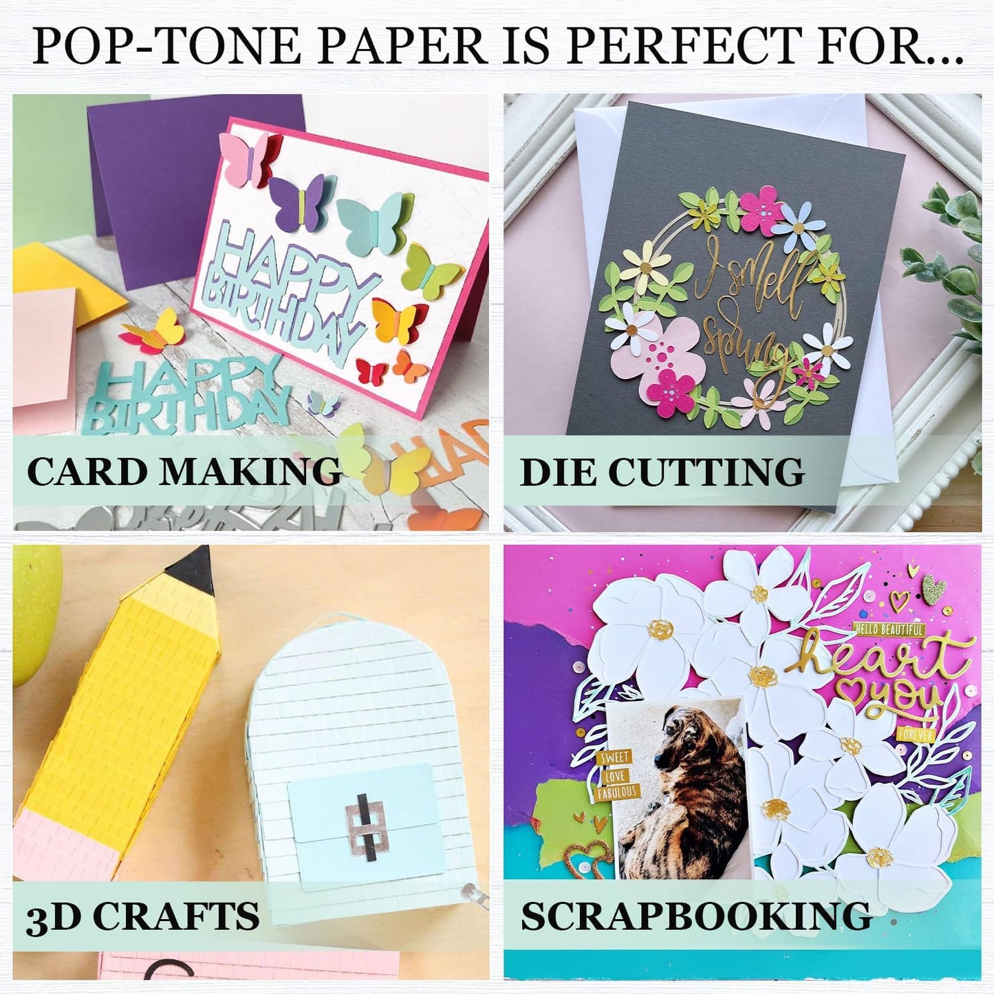 Pop-Tone Lemon Drop Yellow Cardstock Paper – 25 Sheets, 12 x 12" - 100 lb / 270 GSM Premium Yellow Card Stock for Die-cutting, Crafts, Scrapbooking, Card Making and DIY Projects