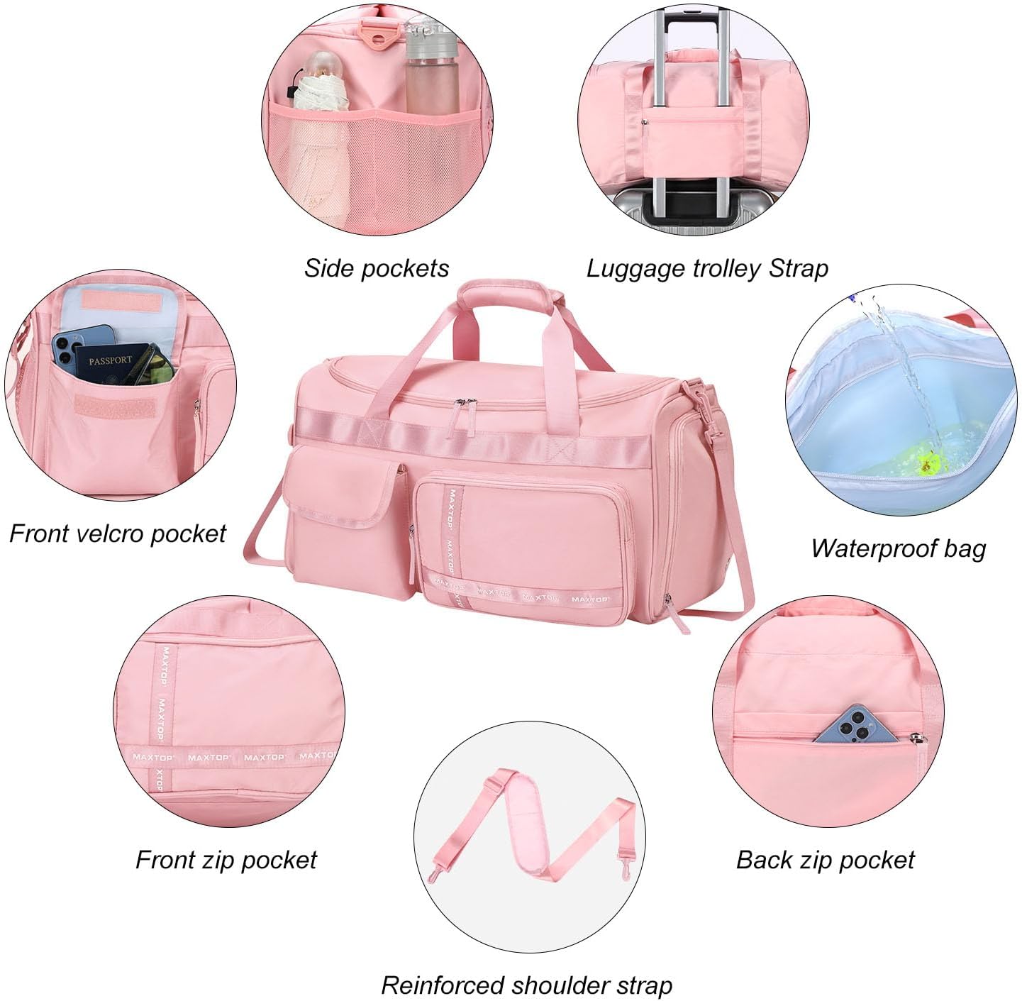Large Gym Bag for Women Men Travel Duffle Bag With Shoe Compartment | Shoe Compartment,Dry and Wet Separation,Large Capacity Overnight Bag for Yoga Travel Weekend Dance