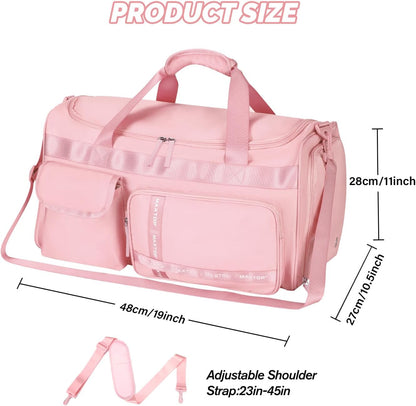 Large Gym Bag for Women Men Travel Duffle Bag With Shoe Compartment | Shoe Compartment,Dry and Wet Separation,Large Capacity Overnight Bag for Yoga Travel Weekend Dance
