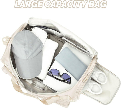 Large Gym Bag for Women Men Travel Duffle Bag With Shoe Compartment | Shoe Compartment,Dry and Wet Separation,Large Capacity Overnight Bag for Yoga Travel Weekend Dance