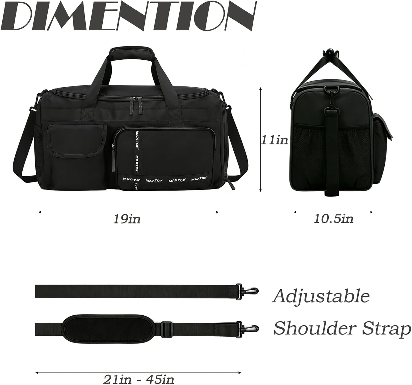Large Gym Bag for Women Men Travel Duffle Bag With Shoe Compartment | Shoe Compartment,Dry and Wet Separation,Large Capacity Overnight Bag for Yoga Travel Weekend Dance