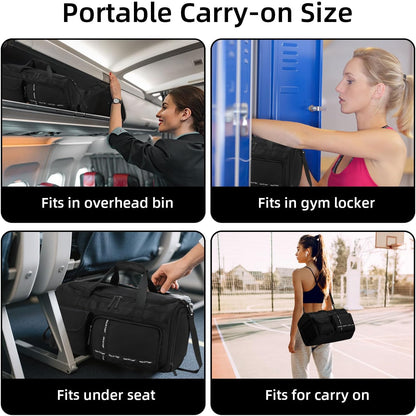 Large Gym Bag for Women Men Travel Duffle Bag With Shoe Compartment | Shoe Compartment,Dry and Wet Separation,Large Capacity Overnight Bag for Yoga Travel Weekend Dance