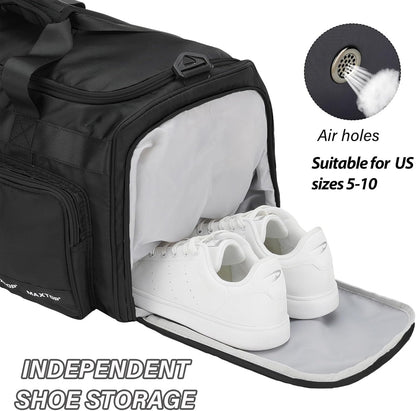 Large Gym Bag for Women Men Travel Duffle Bag With Shoe Compartment | Shoe Compartment,Dry and Wet Separation,Large Capacity Overnight Bag for Yoga Travel Weekend Dance