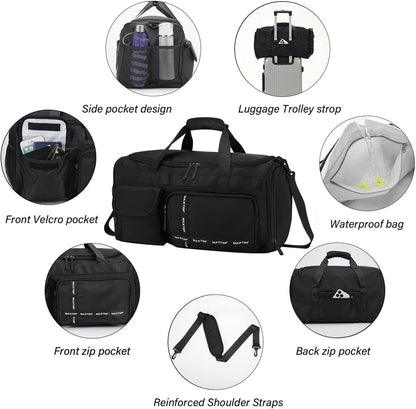 Large Gym Bag for Women Men Travel Duffle Bag With Shoe Compartment | Shoe Compartment,Dry and Wet Separation,Large Capacity Overnight Bag for Yoga Travel Weekend Dance