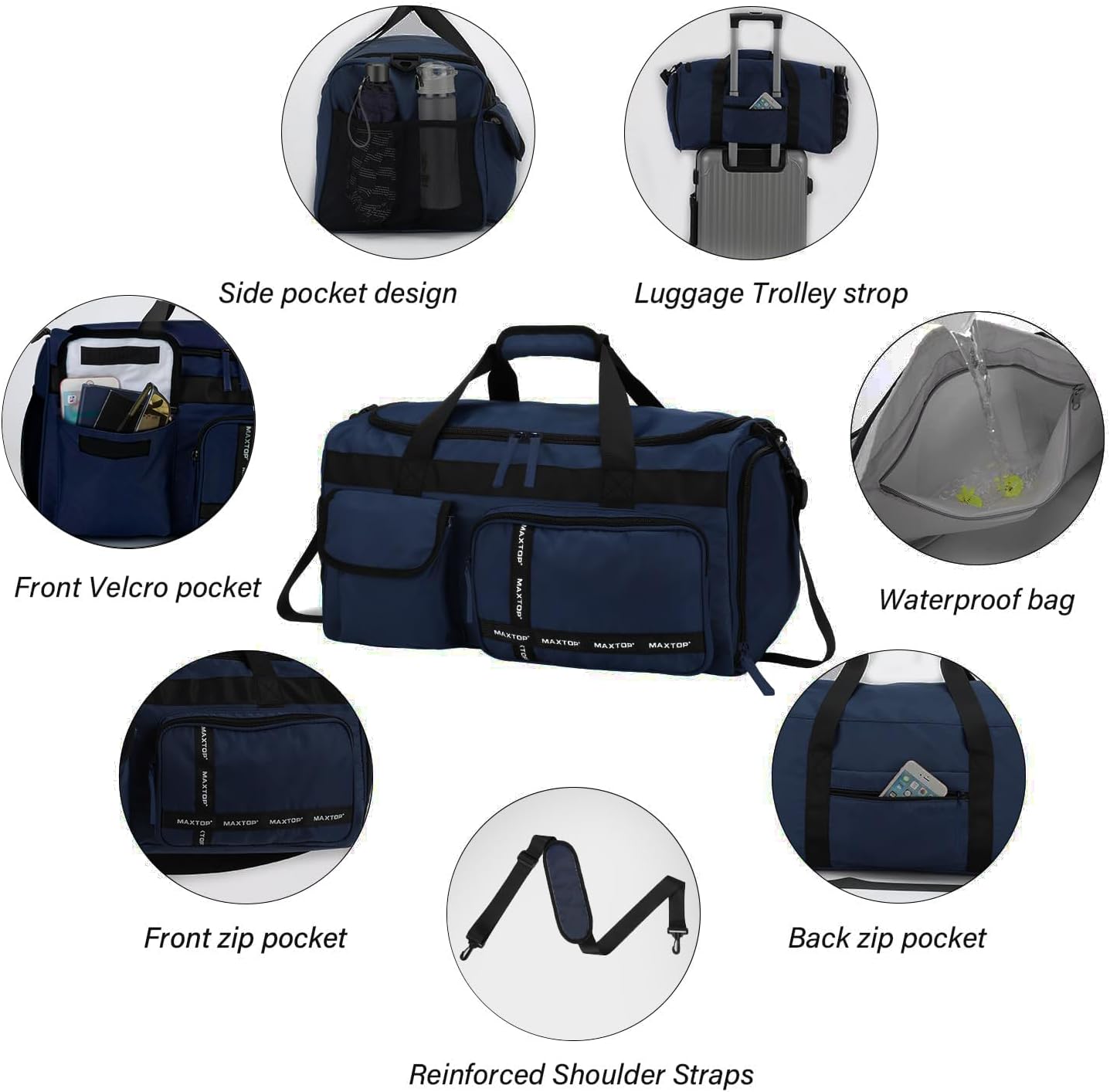 Large Gym Bag for Women Men Travel Duffle Bag With Shoe Compartment | Shoe Compartment,Dry and Wet Separation,Large Capacity Overnight Bag for Yoga Travel Weekend Dance