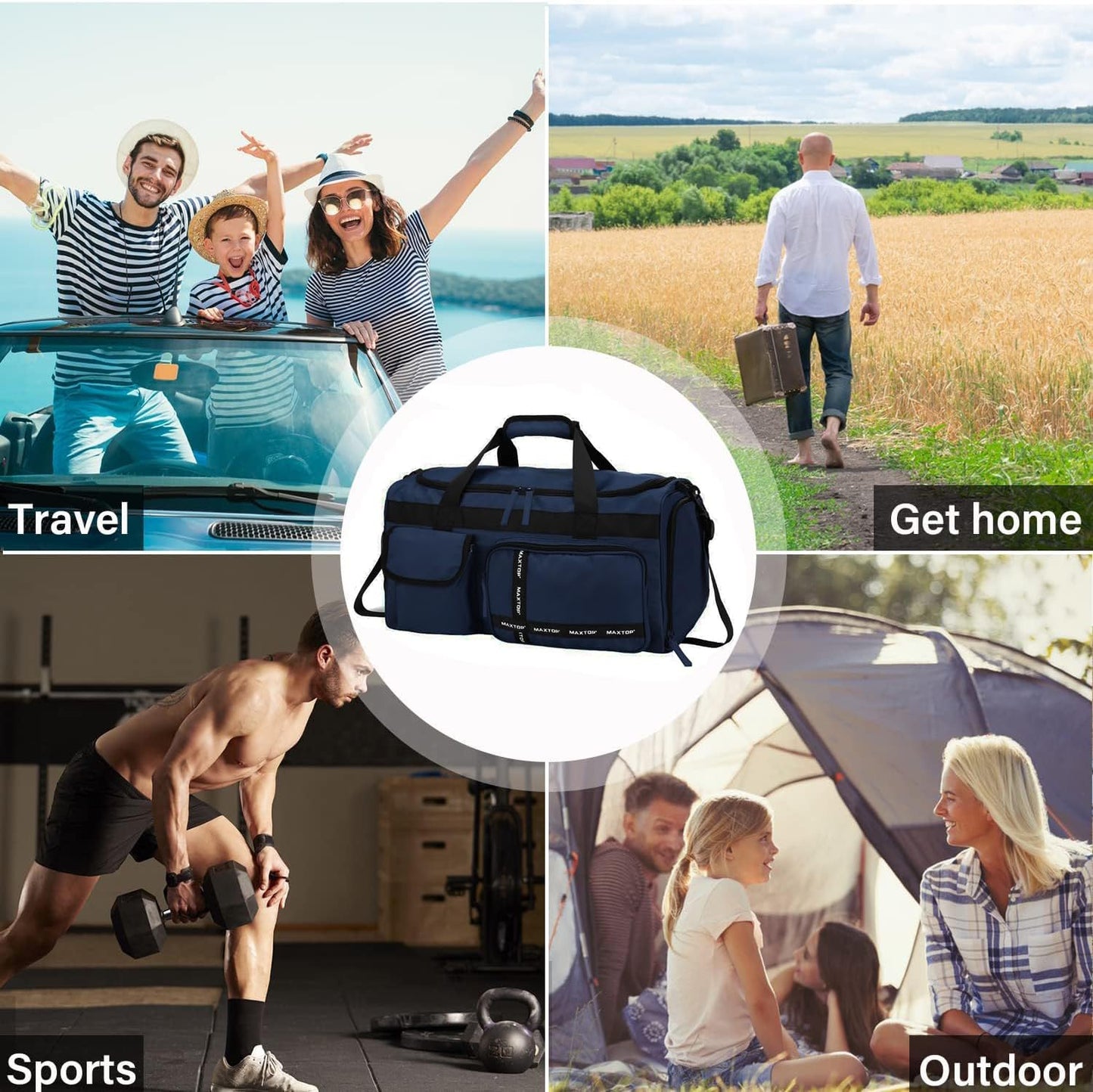 Large Gym Bag for Women Men Travel Duffle Bag With Shoe Compartment | Shoe Compartment,Dry and Wet Separation,Large Capacity Overnight Bag for Yoga Travel Weekend Dance