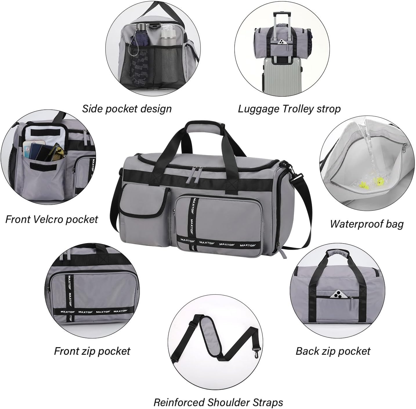 Large Gym Bag for Women Men Travel Duffle Bag With Shoe Compartment | Shoe Compartment,Dry and Wet Separation,Large Capacity Overnight Bag for Yoga Travel Weekend Dance