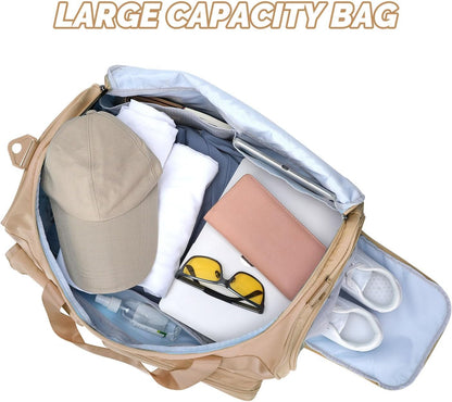Large Gym Bag for Women Men Travel Duffle Bag With Shoe Compartment | Shoe Compartment,Dry and Wet Separation,Large Capacity Overnight Bag for Yoga Travel Weekend Dance