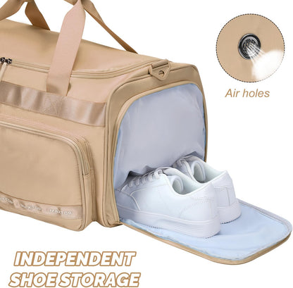 Large Gym Bag for Women Men Travel Duffle Bag With Shoe Compartment | Shoe Compartment,Dry and Wet Separation,Large Capacity Overnight Bag for Yoga Travel Weekend Dance